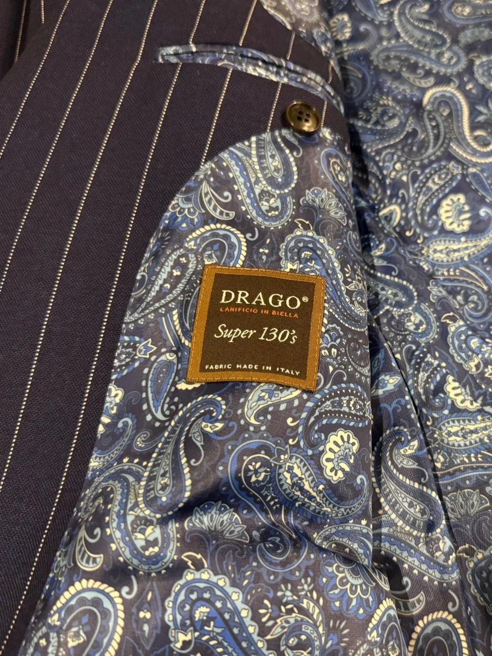 Suitsupply Navy Pinstripe Drago Super 130 Suit